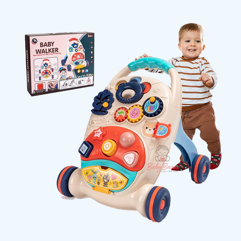 2 in 1 Baby Learning Walker & Removable Play Panel